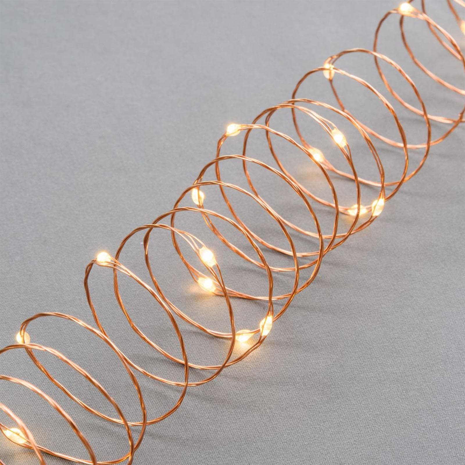 Luci di natale catena con Micro Led e filo in metallo a batteria per esterno - 9