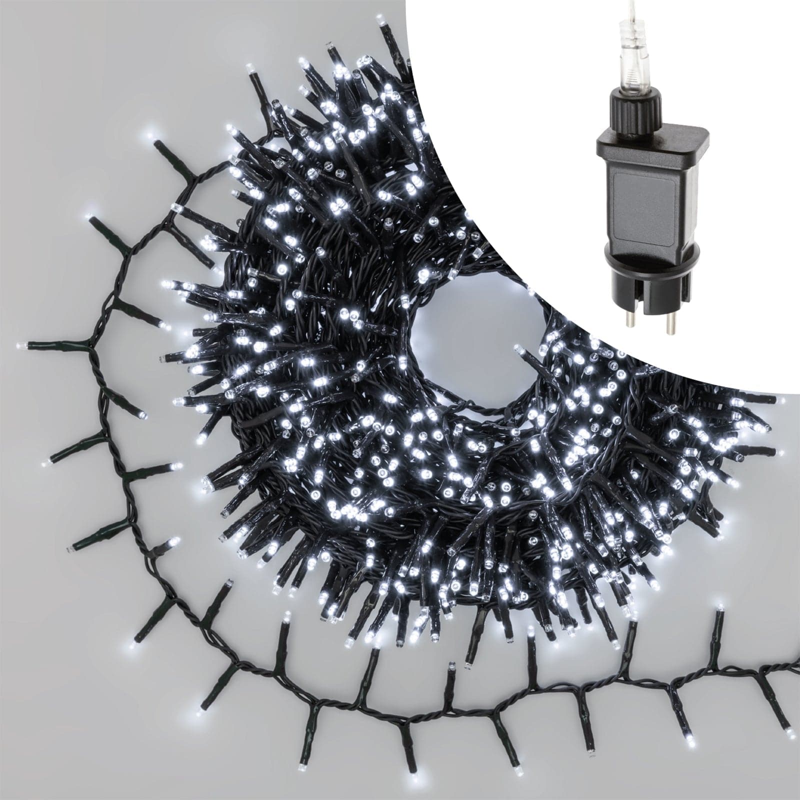 Luci di natale catena luminosa con 1000 miniled gioco di luce automatico effetto flash per esterno addobbi natalizi - 9