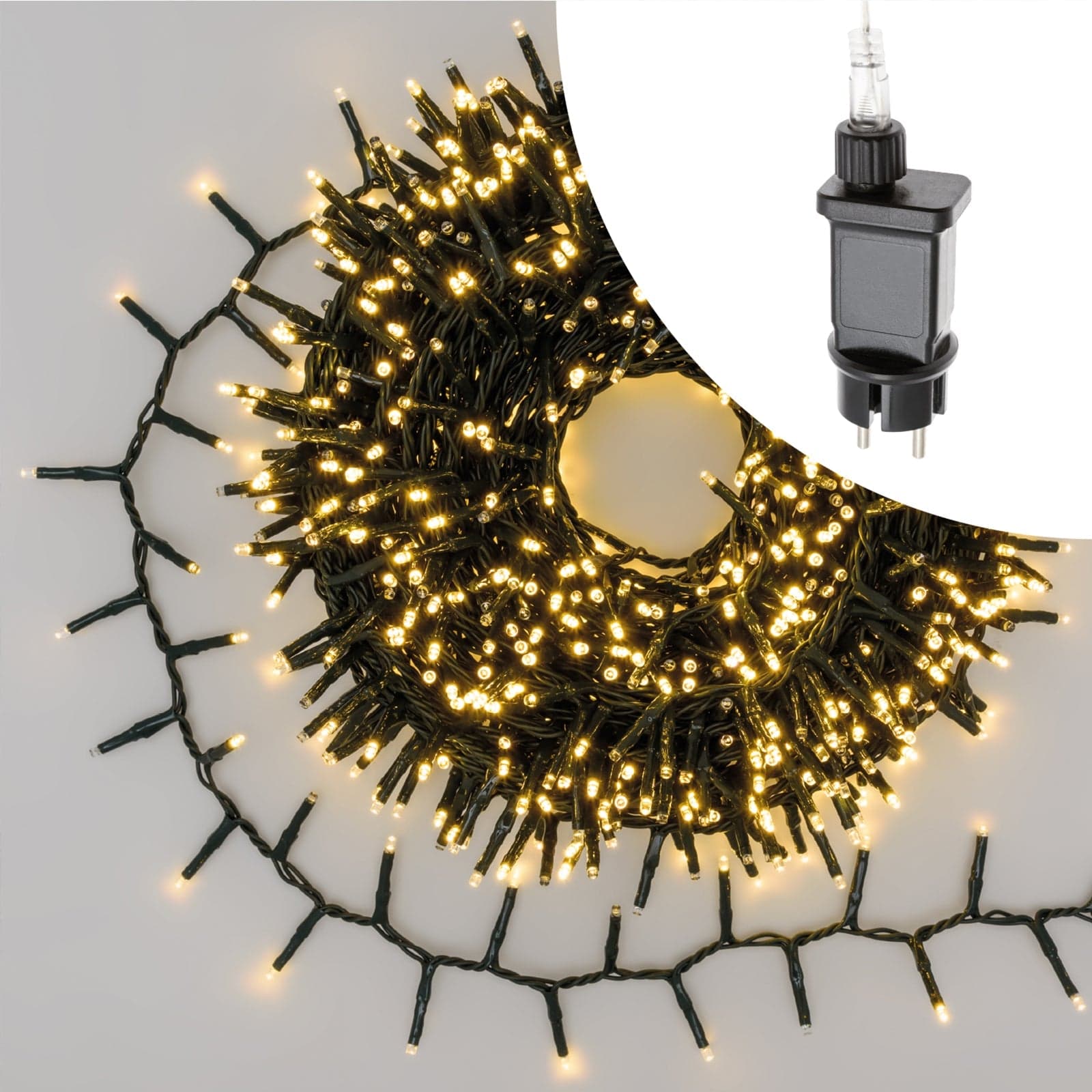 Luci di natale catena luminosa con 1000 miniled gioco di luce automatico effetto flash per esterno addobbi natalizi - 10