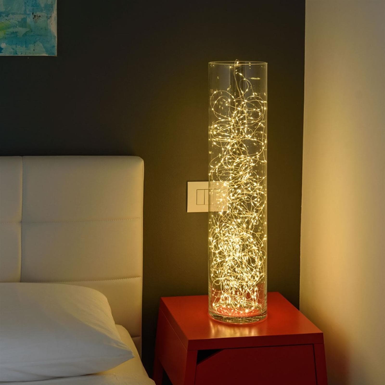 Luci di natale catena con Micro Led Fissi e filo in metallo per interno ed esterno - 4