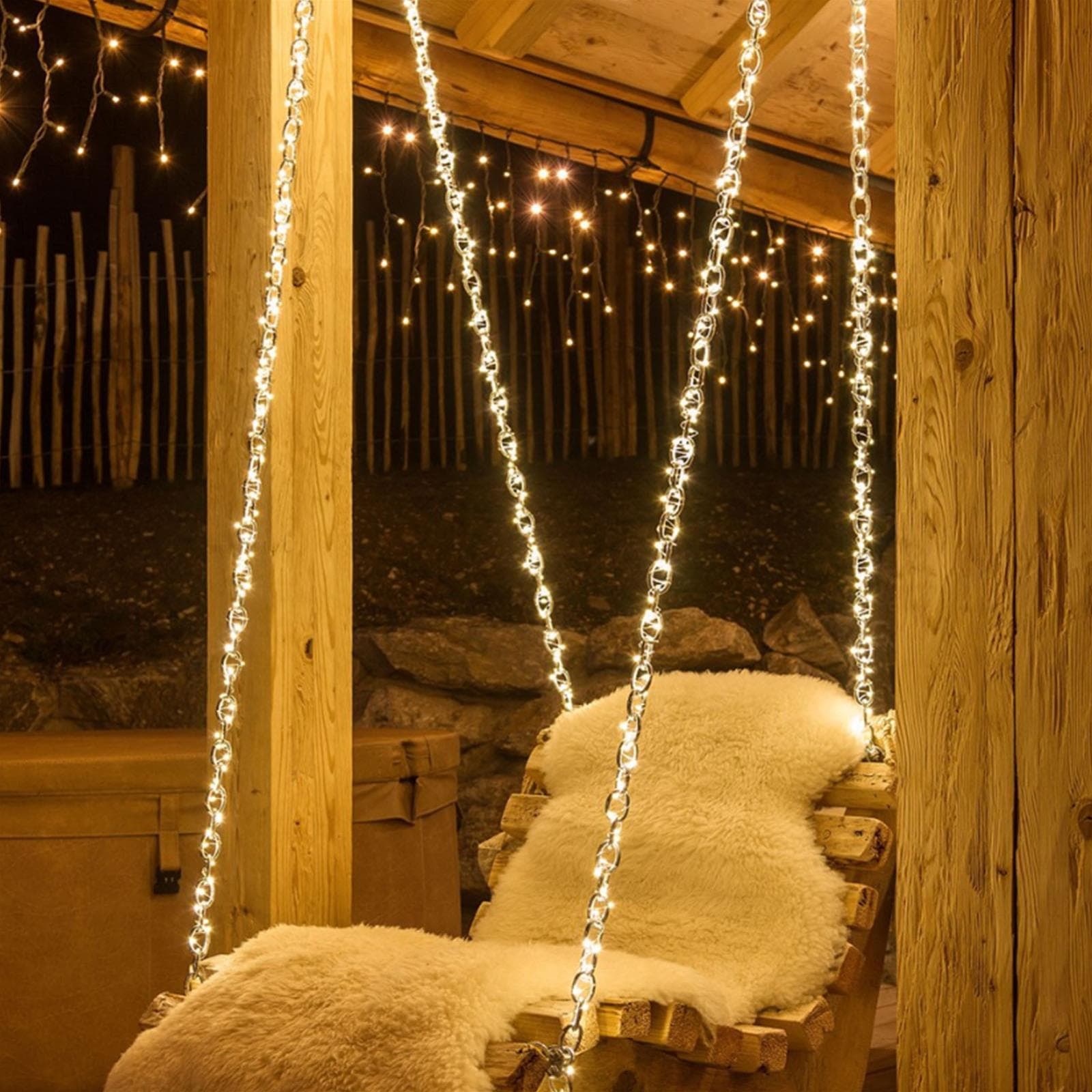 Luci di natale catena con Micro Led Fissi e filo in metallo per interno ed esterno - 8