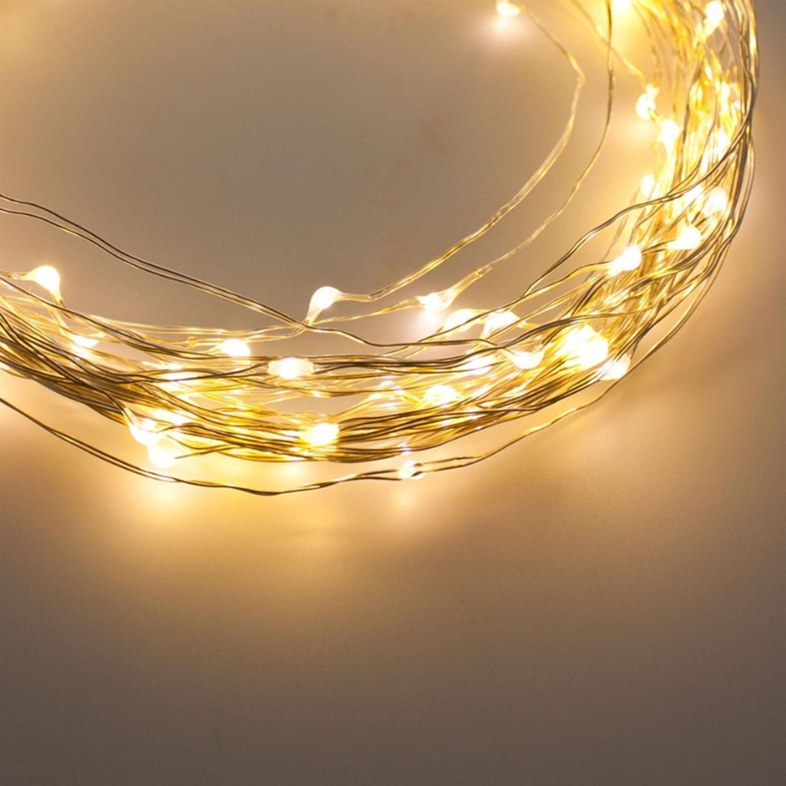 Luci di natale catena con Micro Led Fissi e filo in metallo per interno ed esterno - 9