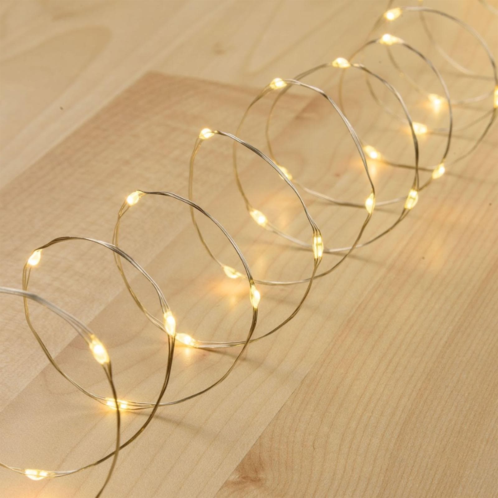 Luci di natale catena con Micro Led Fissi e filo in metallo per interno ed esterno - 10