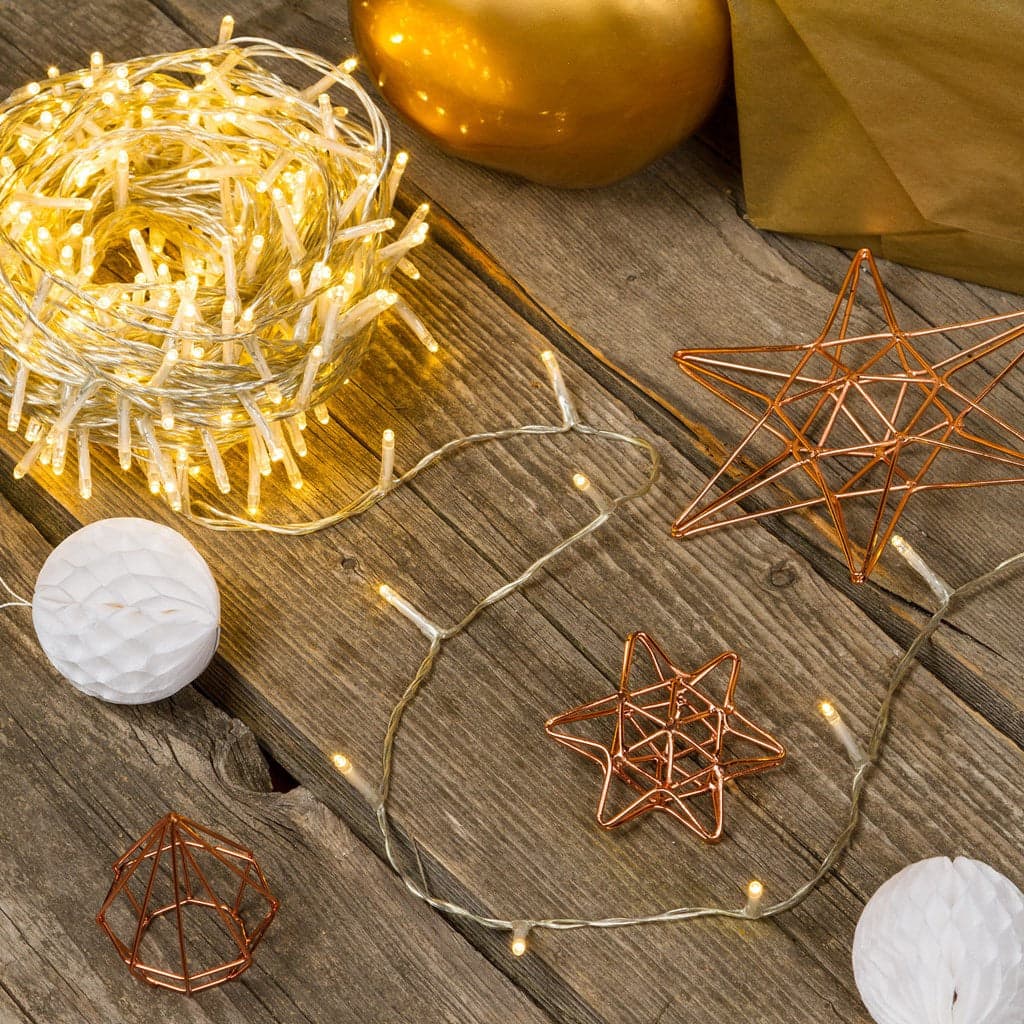 Catena lineare natalizia MiniLED da Ø 3 mm con 8 giochi di luce - 16