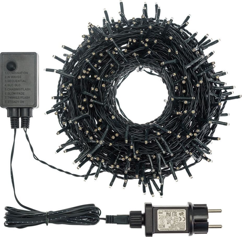 Catena lineare natalizia MiniLED da Ø 3 mm con 8 giochi di luce - 30