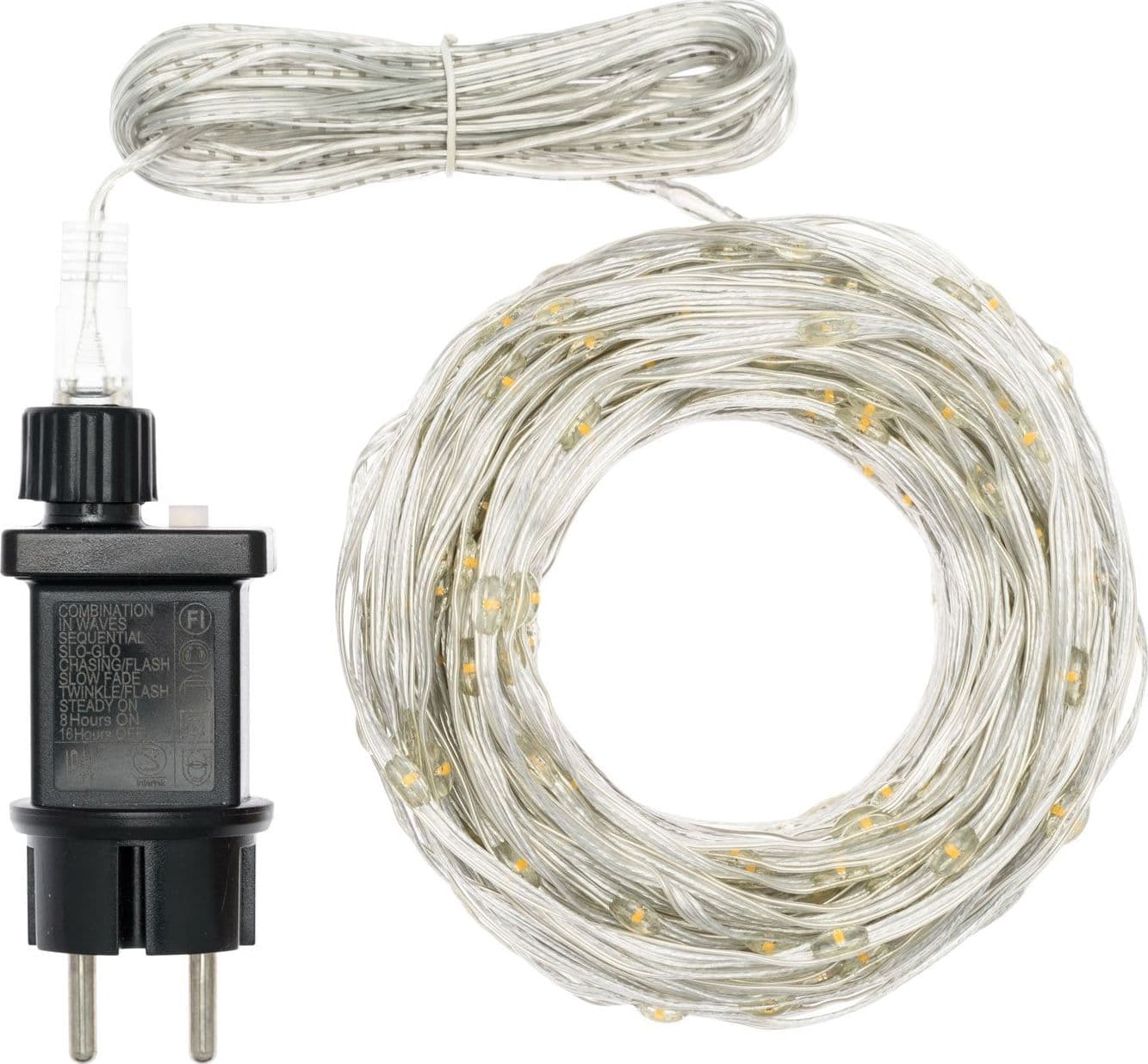 Catena lineare "Gocce luminose" con led da Ø 4 mm con cavo 8 giochi di luce - 14