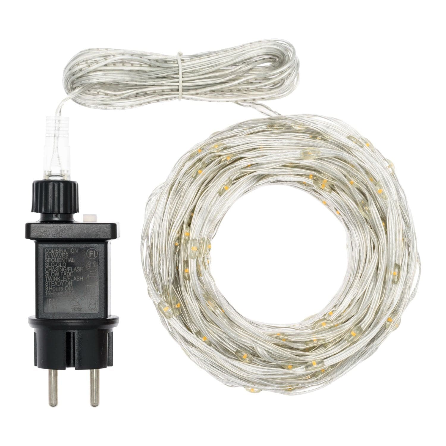 Catena lineare "Gocce luminose" con led da Ø 4 mm con cavo 8 giochi di luce - 14