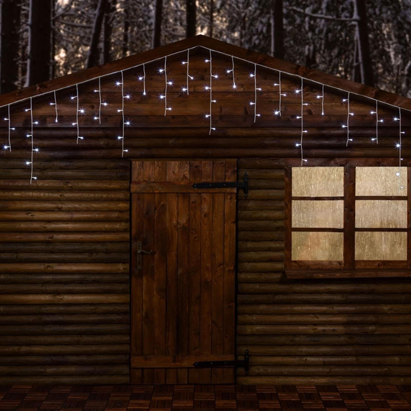 Cascata luminosa per esterno stalattite a led, decorazioni di natale in movimento h 75 cm - 8