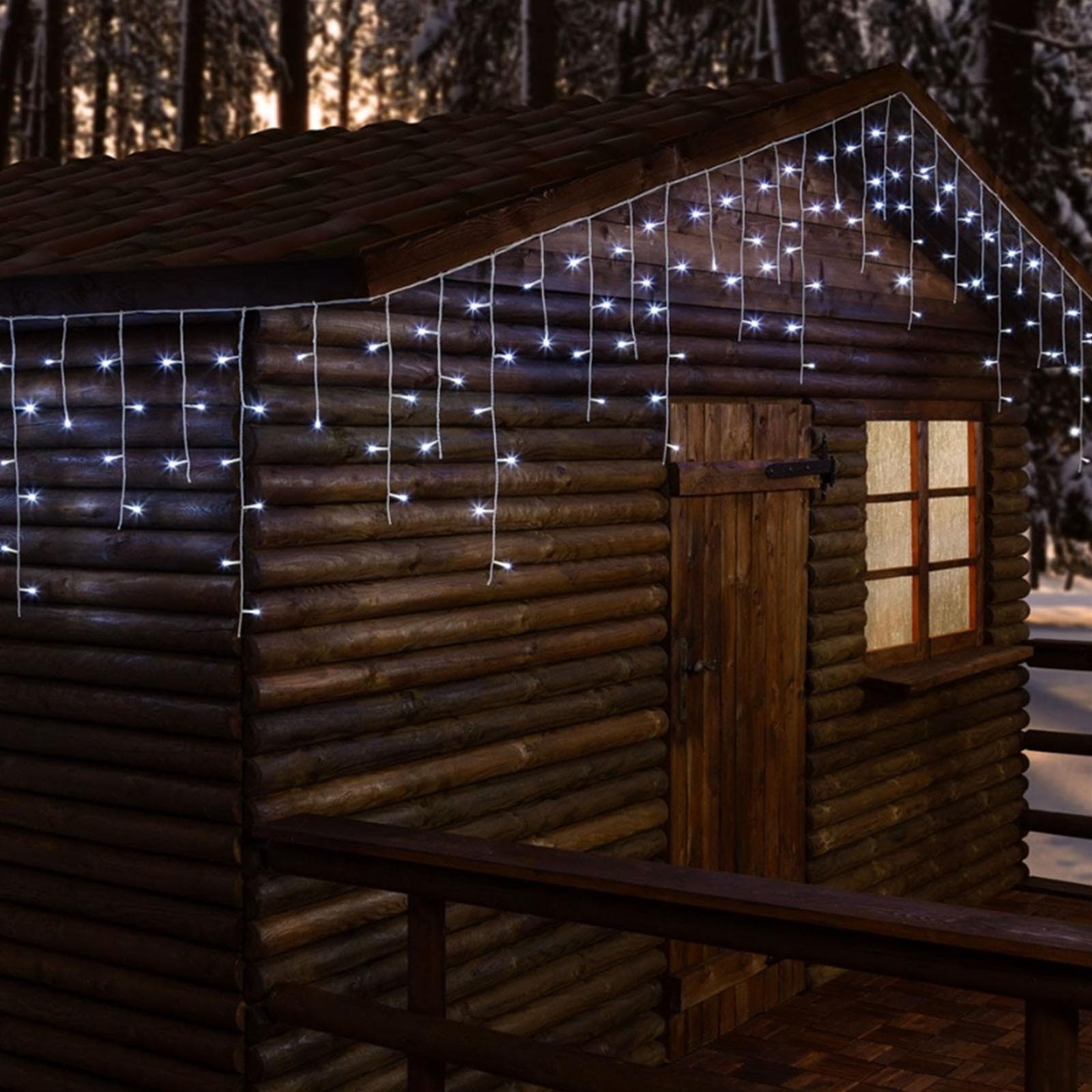 Cascata luminosa per esterno stalattite a led, decorazioni di natale in movimento h 75 cm - 9