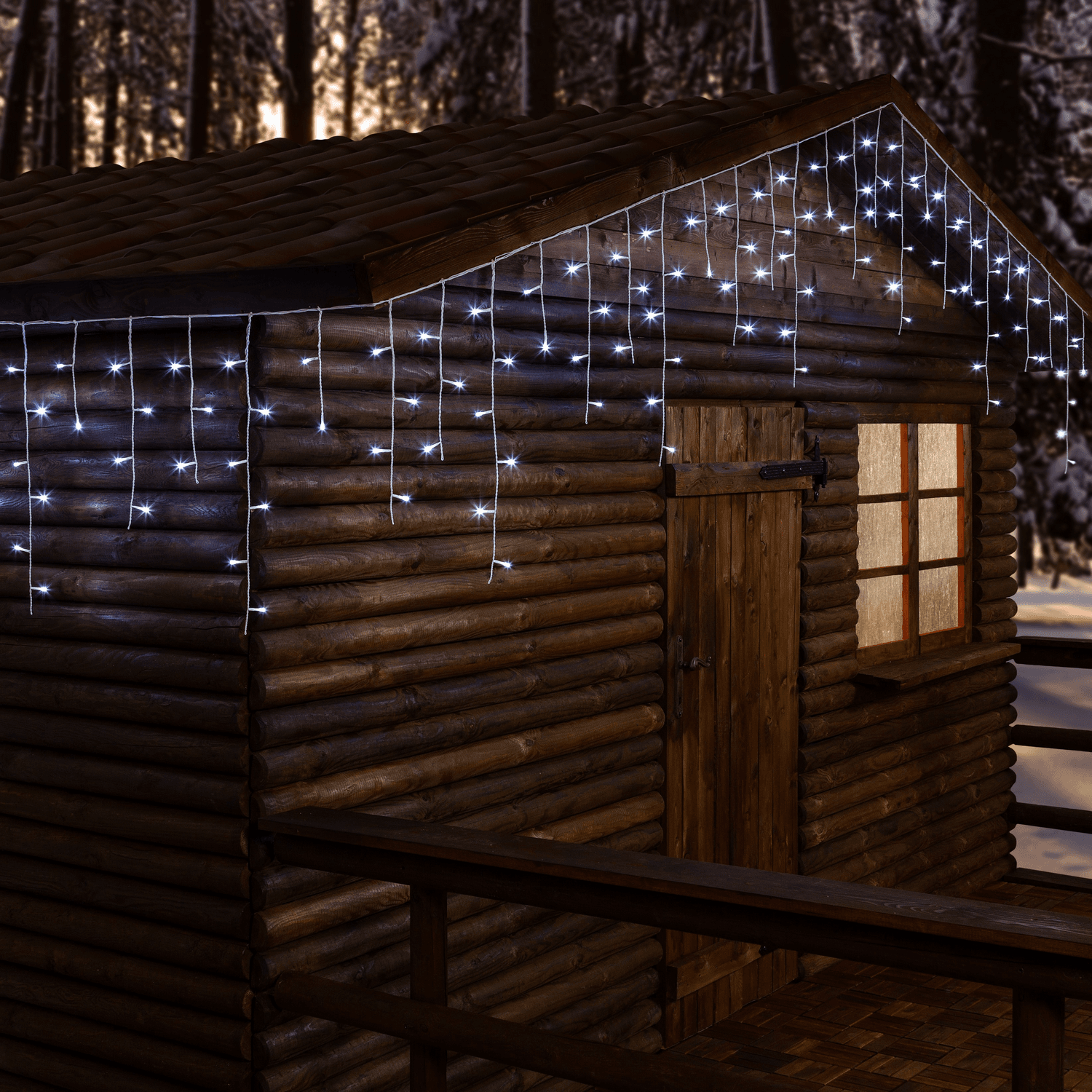 Cascata luminosa per esterno stalattite a led, decorazioni di natale in movimento h 60 cm - 2