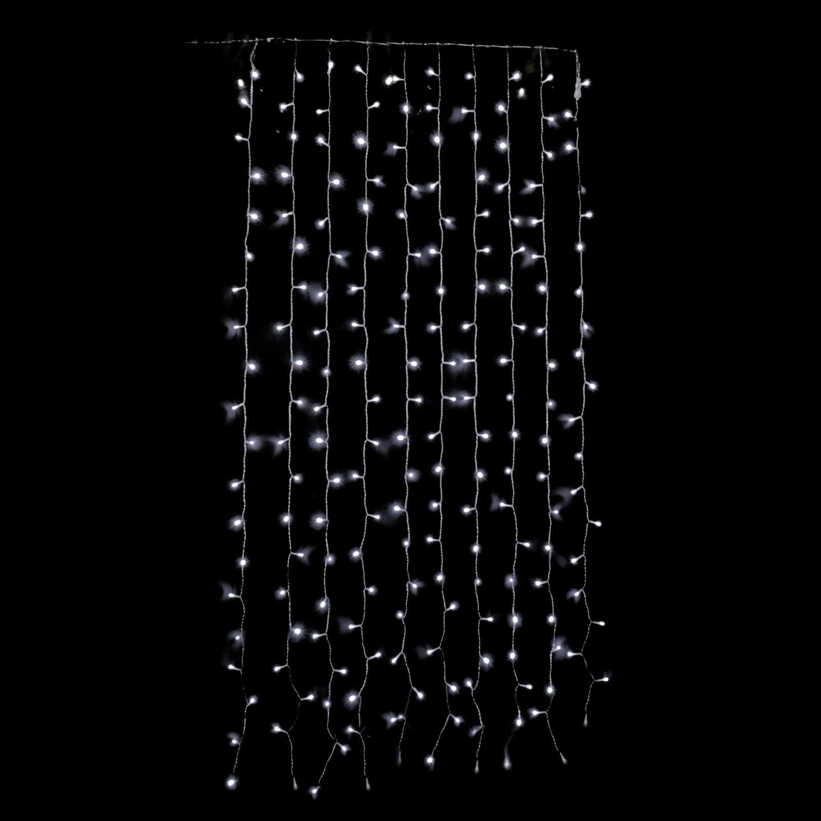 Cascata luminosa a led prolungabile con giochi di luce e filo trasparente - 2