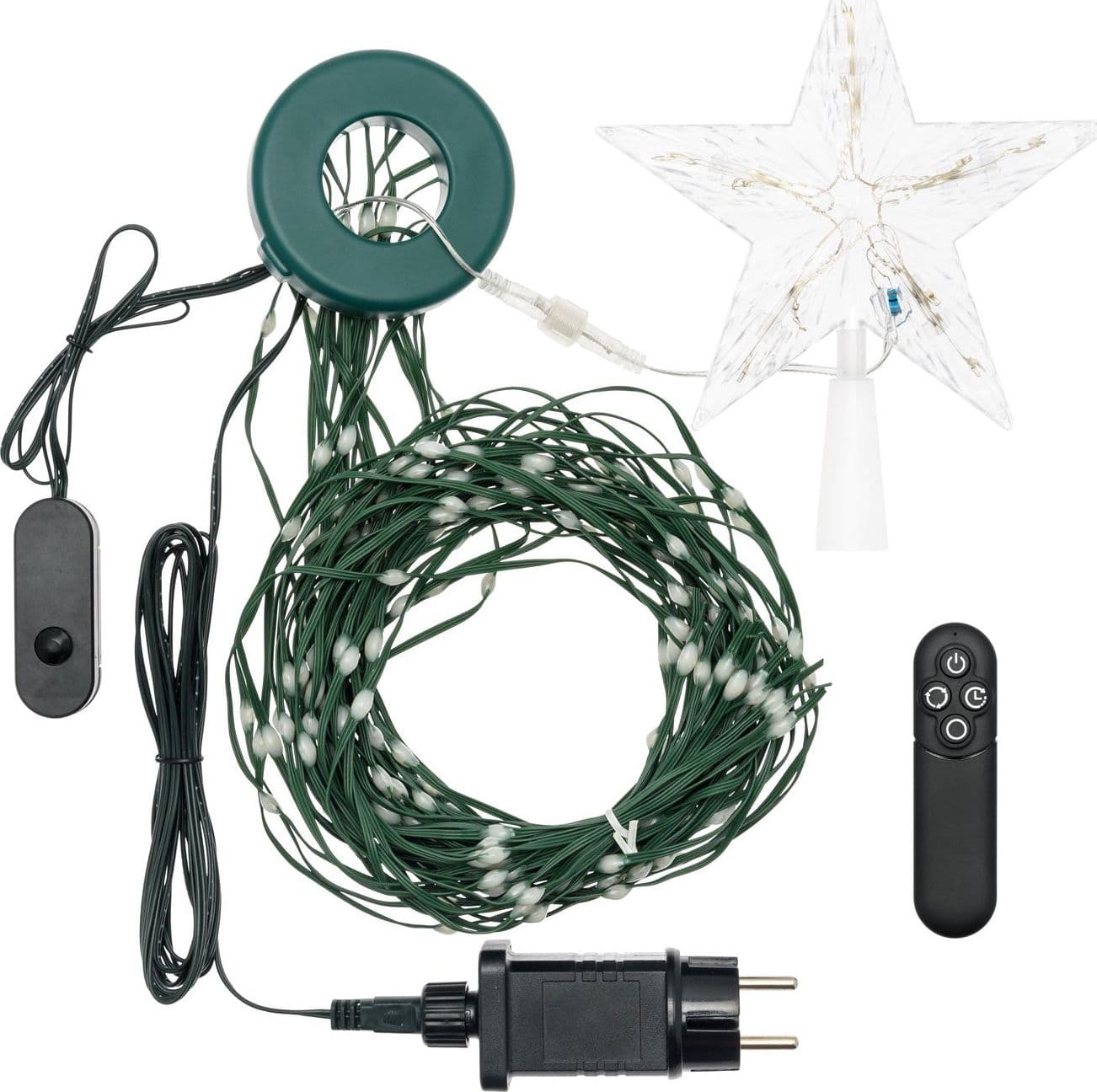 Tenda mantello verde con puntale a stella per albero di Natale da H180cm - 2