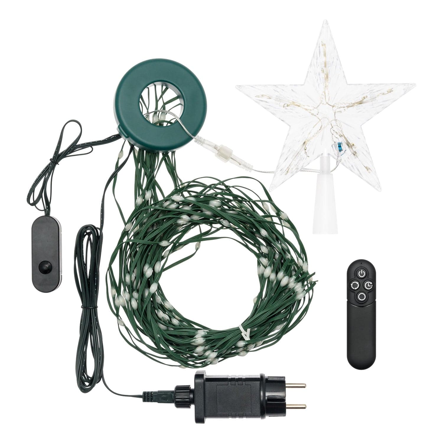 Tenda mantello verde con puntale a stella per albero di Natale da H180cm - 2