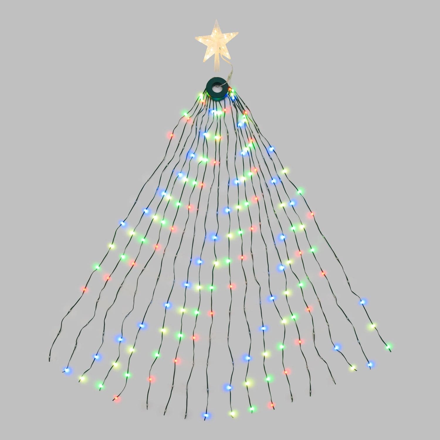 Tenda mantello verde con puntale a stella per albero di Natale da H180cm - 13
