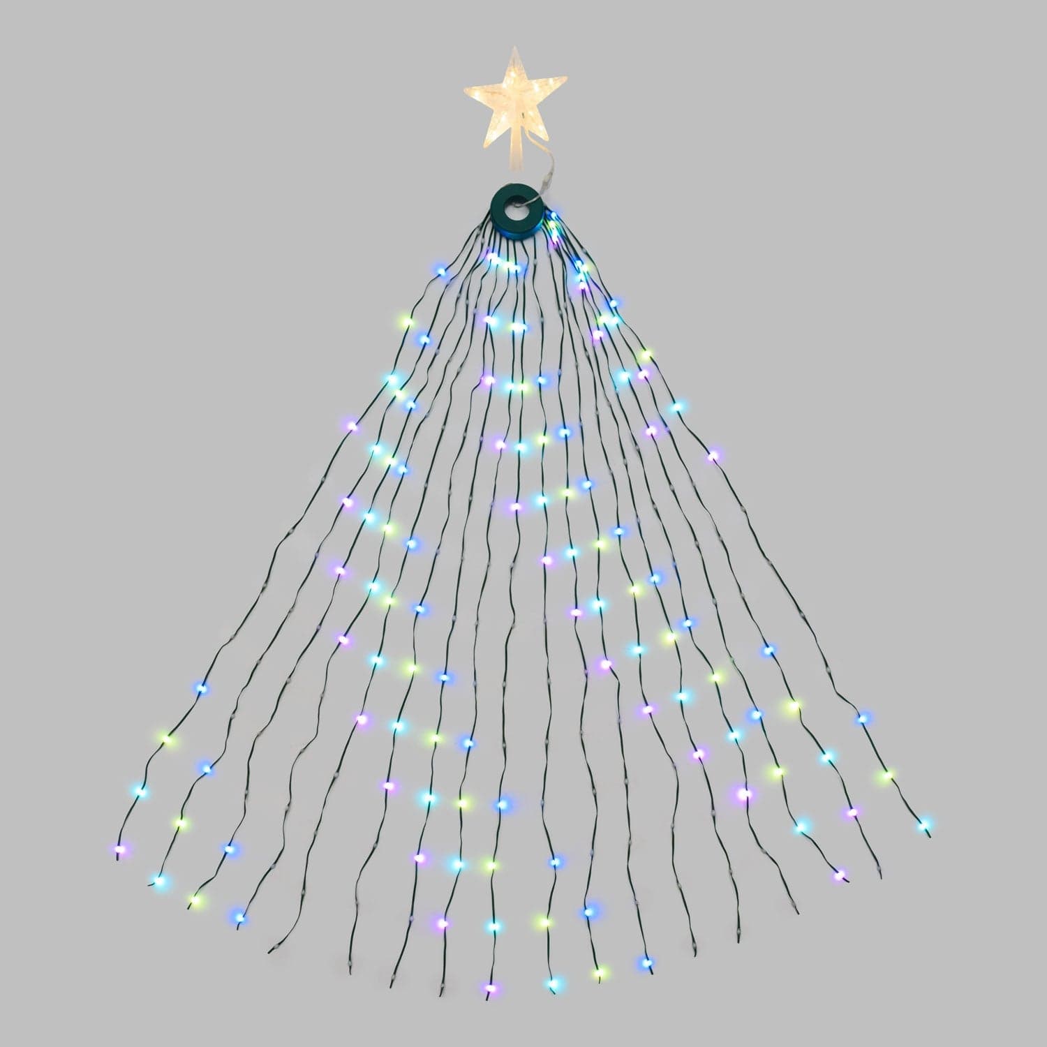 Tenda mantello verde con puntale a stella per albero di Natale da H180cm - 5