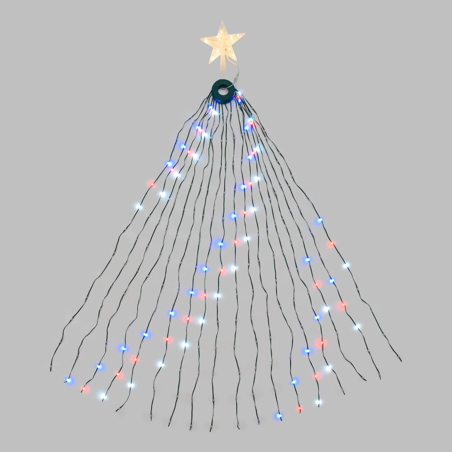 Tenda mantello verde con puntale a stella per albero di Natale da H180cm - 6