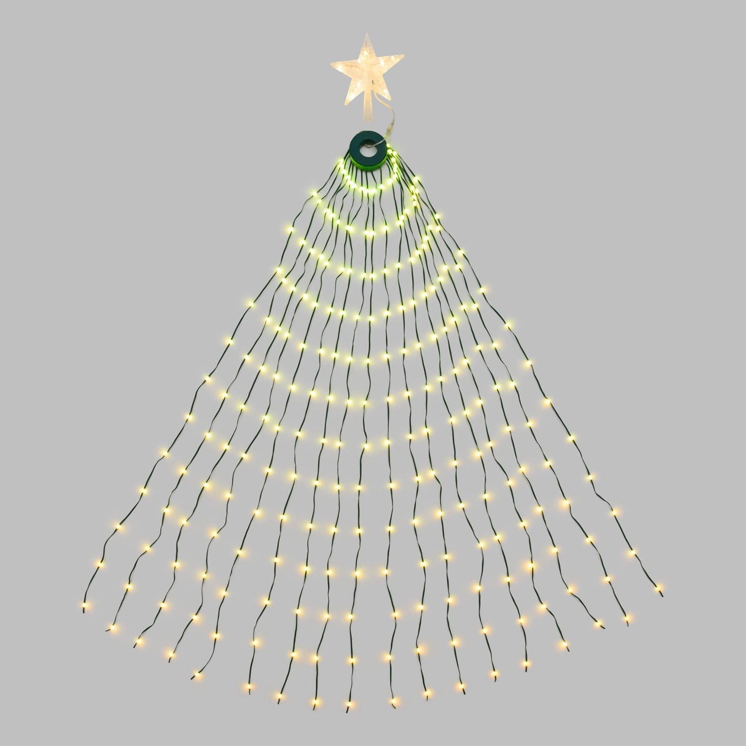 Tenda mantello verde con puntale a stella per albero di Natale da H180cm - 7