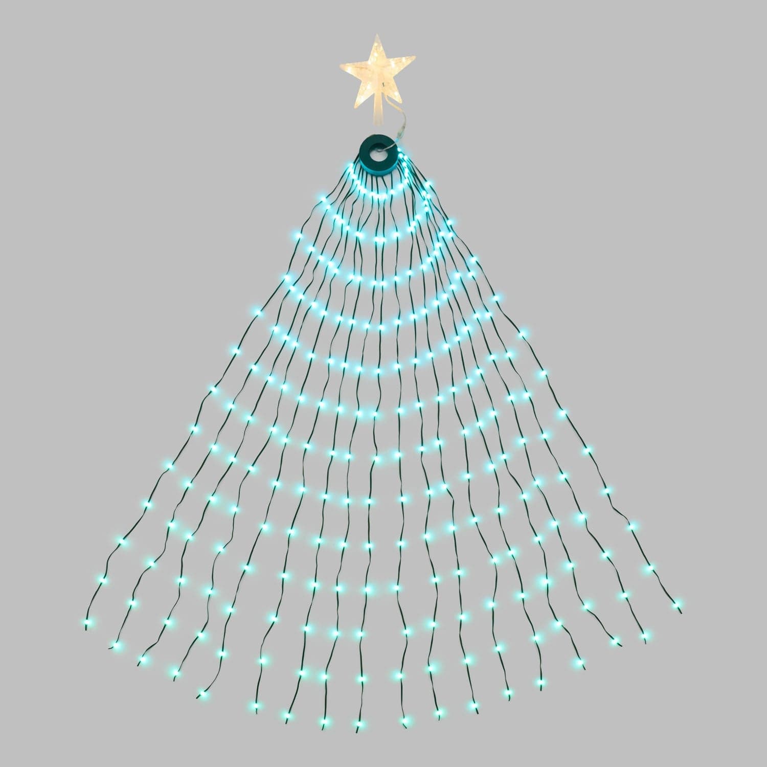 Tenda mantello verde con puntale a stella per albero di Natale da H180cm - 8