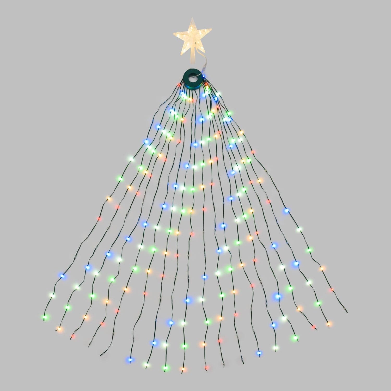 Tenda mantello verde con puntale a stella per albero di Natale da H180cm - 10