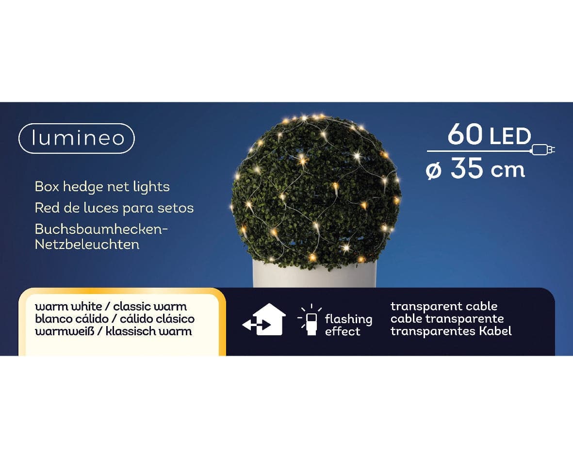 Rete decorativa a LED luminosi luce calda per esterno cavo trasparente - 2