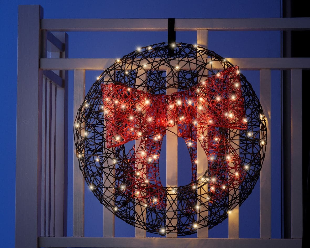 Ghirlanda natalizia rotonda illuminata a LED luce calda, decorazione da 78 cm - 3