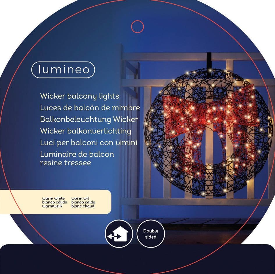 Ghirlanda natalizia rotonda illuminata a LED luce calda, decorazione da 78 cm - 4