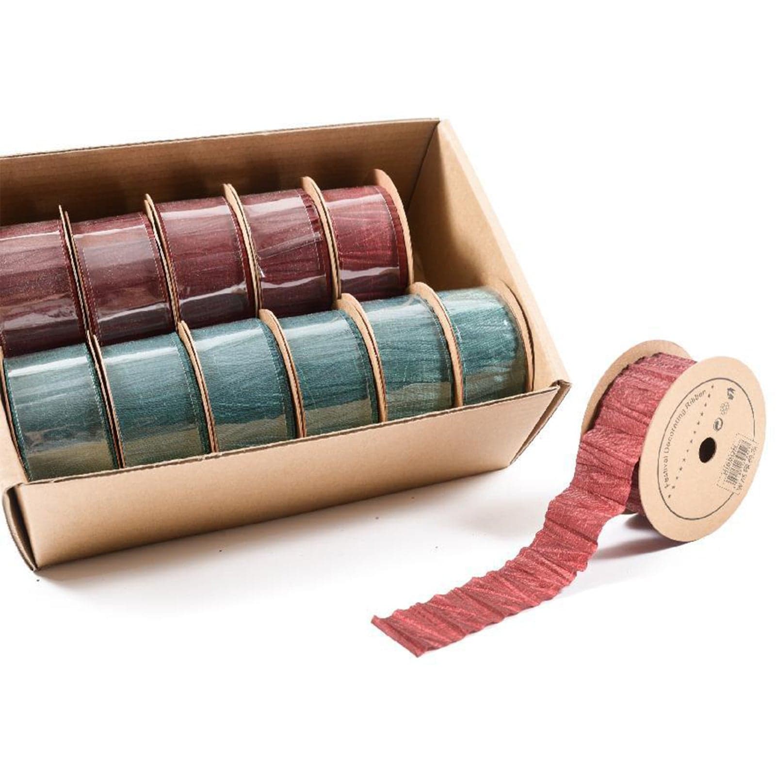 Nastro natalizio per decorazioni e pacchi regalo 8 mt x h 4 cm - 2