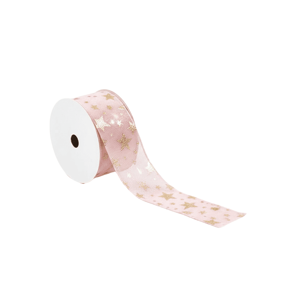 Nastro in tessuto natalizio per decorazioni e confezioni decorato oro 2 mt - 3
