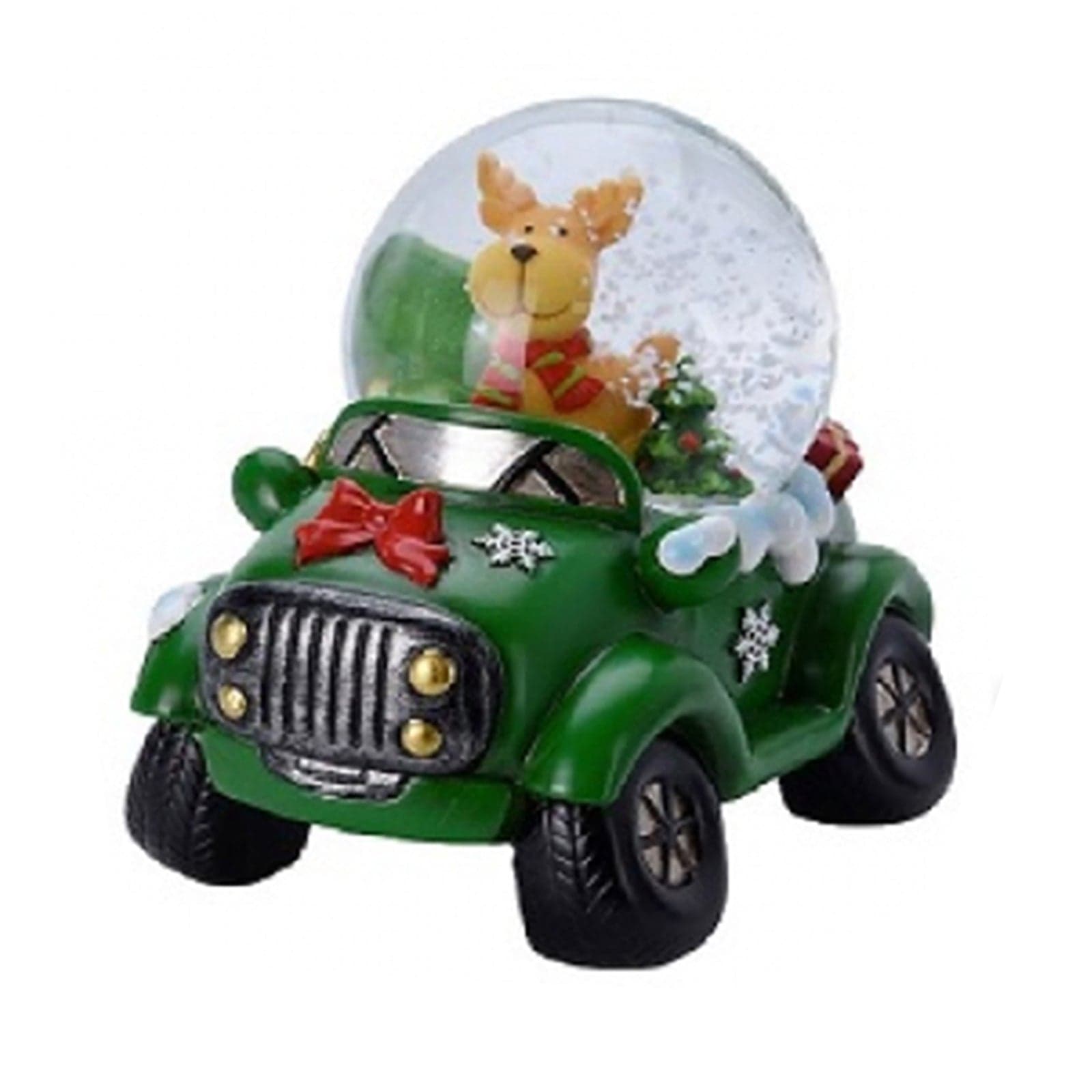 Ampolla con led, palla di neve "Fuoristrada" natalizia h 6,5 cm idea regalo - 5