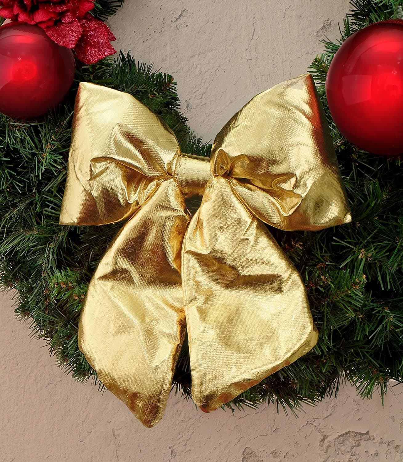 Fiocco in velluto imbottito decorazione natalizia per albero e ghirlanda dietro porta - 12