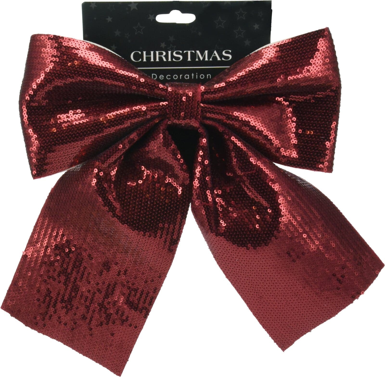 Fiocco decorativo natalizio con paillettes e glitter da 30 x 24 cm - 3
