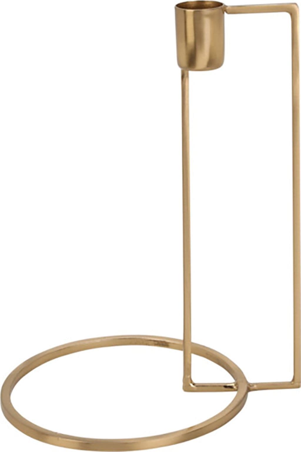 Porta candela natalizio, con base di appoggio, color oro, in metallo, da 21 cm - 3