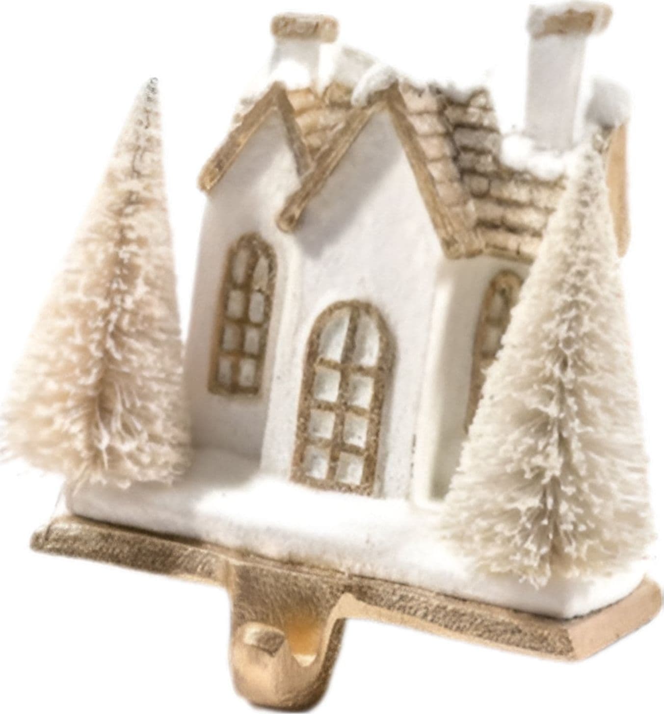 Supporto per calza di Natale a forma di Casetta, in resina e ghisa da 16 x 13 x 85 cm - 2