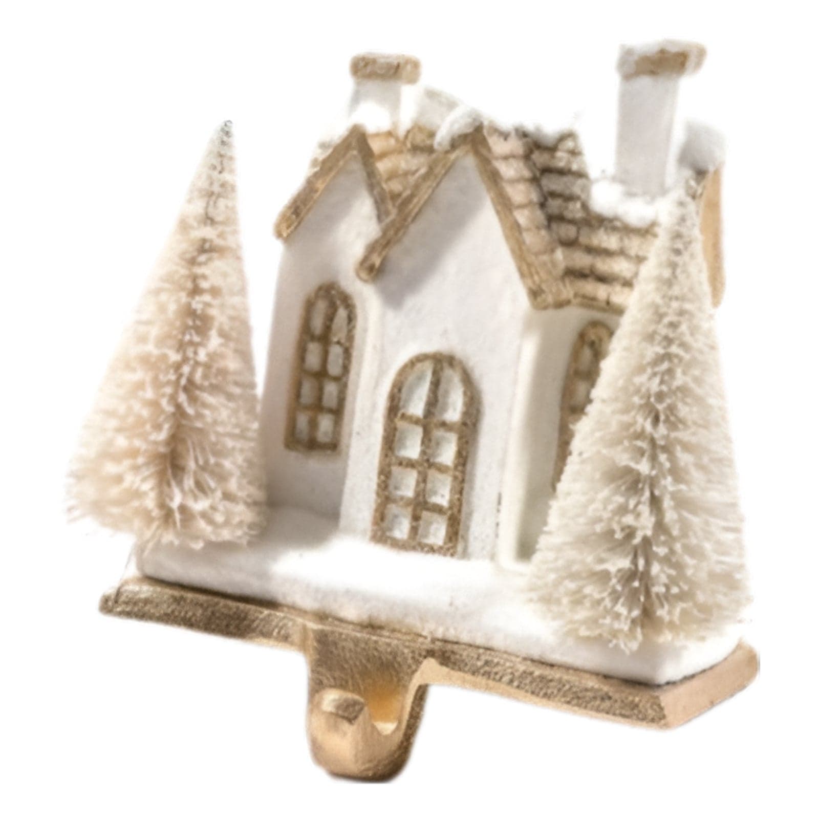 Supporto per calza di Natale a forma di Casetta, in resina e ghisa da 16 x 13 x 85 cm - 2