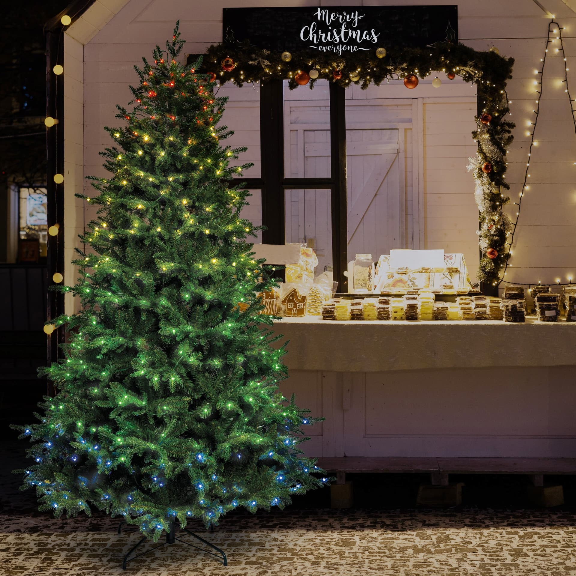 Albero di natale con 550 gocce led RGB in PE Effetto Real Touch h 230 cm - 3