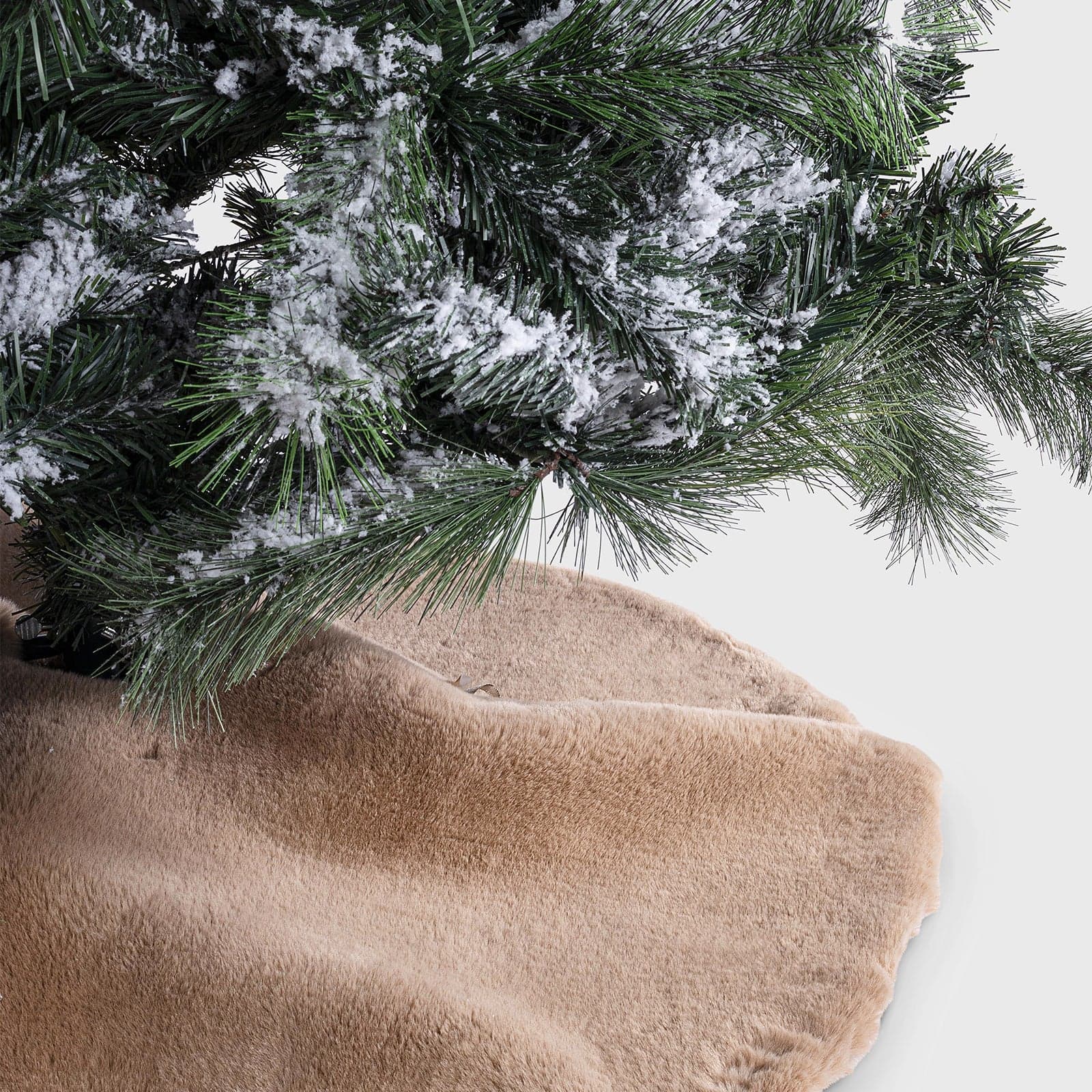 Copribase "Kathlyn" per albero di natale tappeto tondo color Cammello Ø90 cm - 2