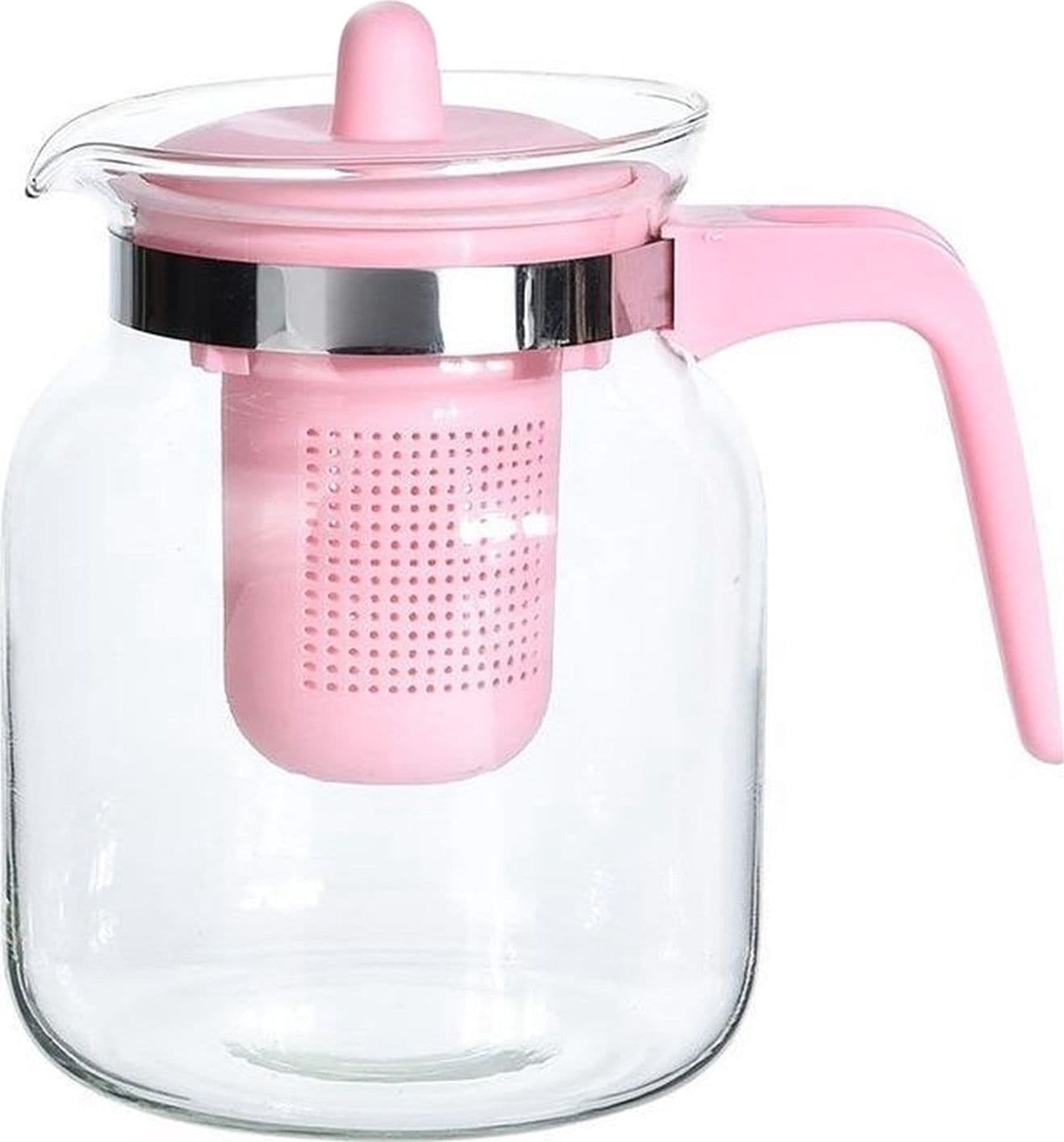 Teiera in vetro per tè caldo con manico in plastica e filtro 1500 ml - 4