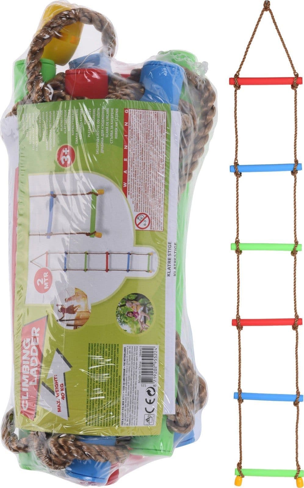 Gioco scala da arrampicata per altalena in plastica con corde per bambini - 4