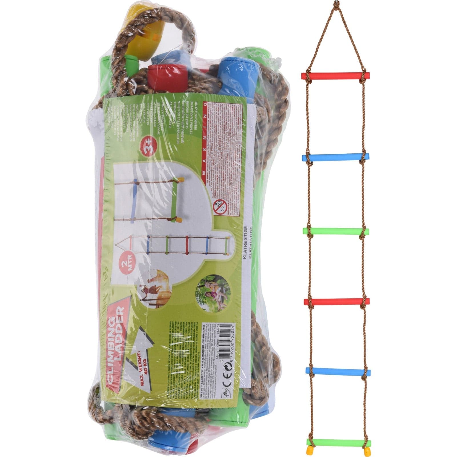 Gioco scala da arrampicata per altalena in plastica con corde per bambini - 4