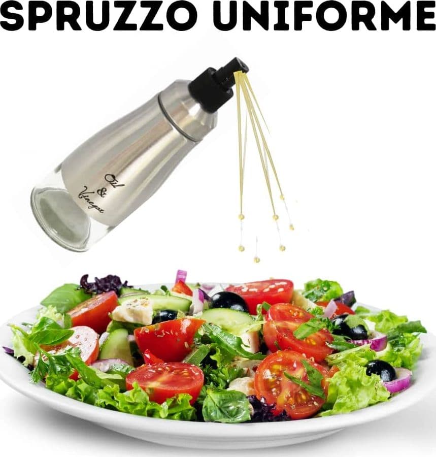 Oliera ed Acetiera Spray in Vetro con Ugello in Acciaio Inox 300 ml - 5