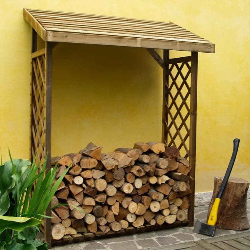 Legnaia con grigliato in legno di Conifera da giardino "Made in Italy" - 2