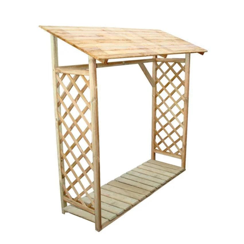 Legnaia con grigliato in legno di Conifera da giardino "Made in Italy" - 3