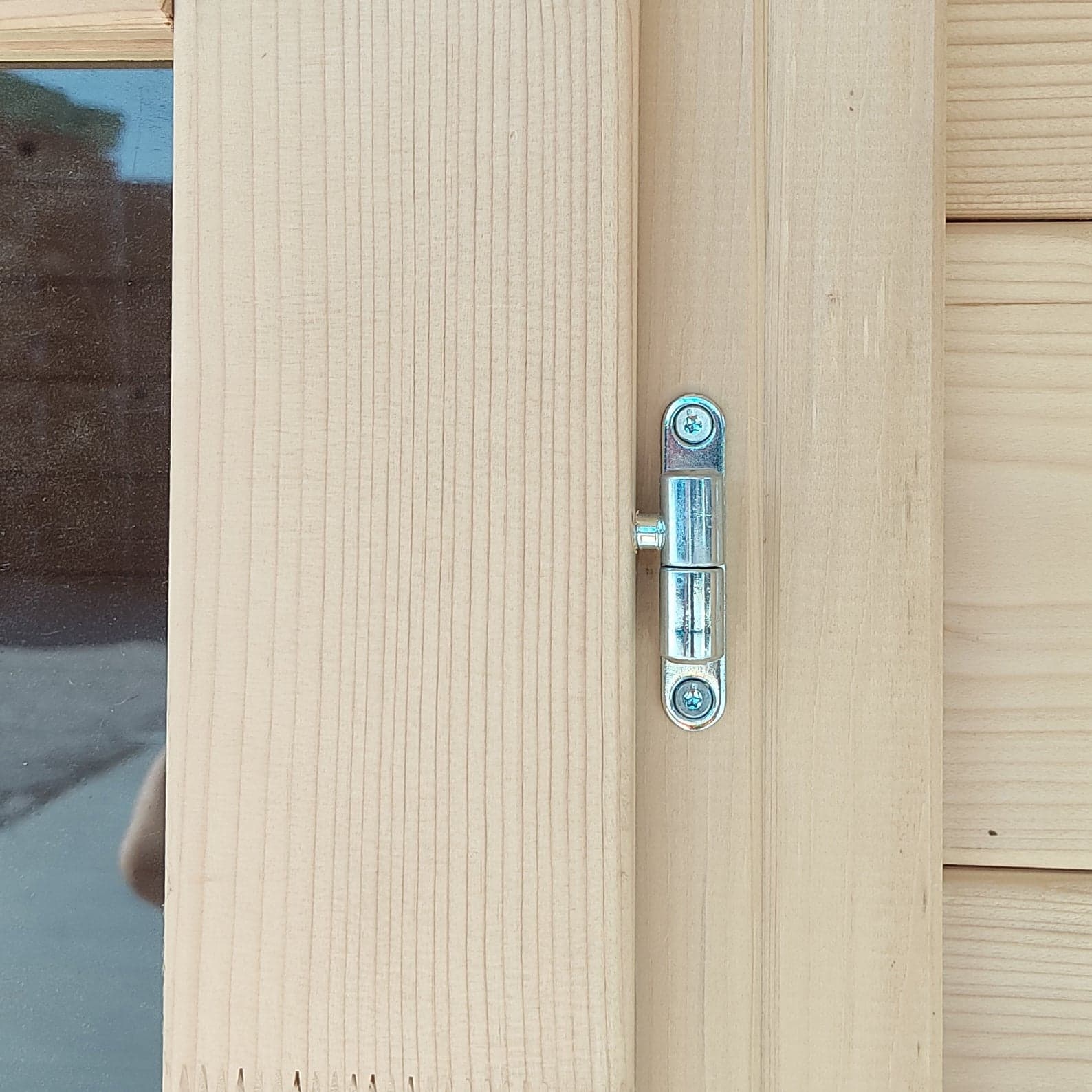 Casetta in legno addossata con porta finestrata deposito da giardino "Made in Italy" 207 x 102 x h 222 cm - 6