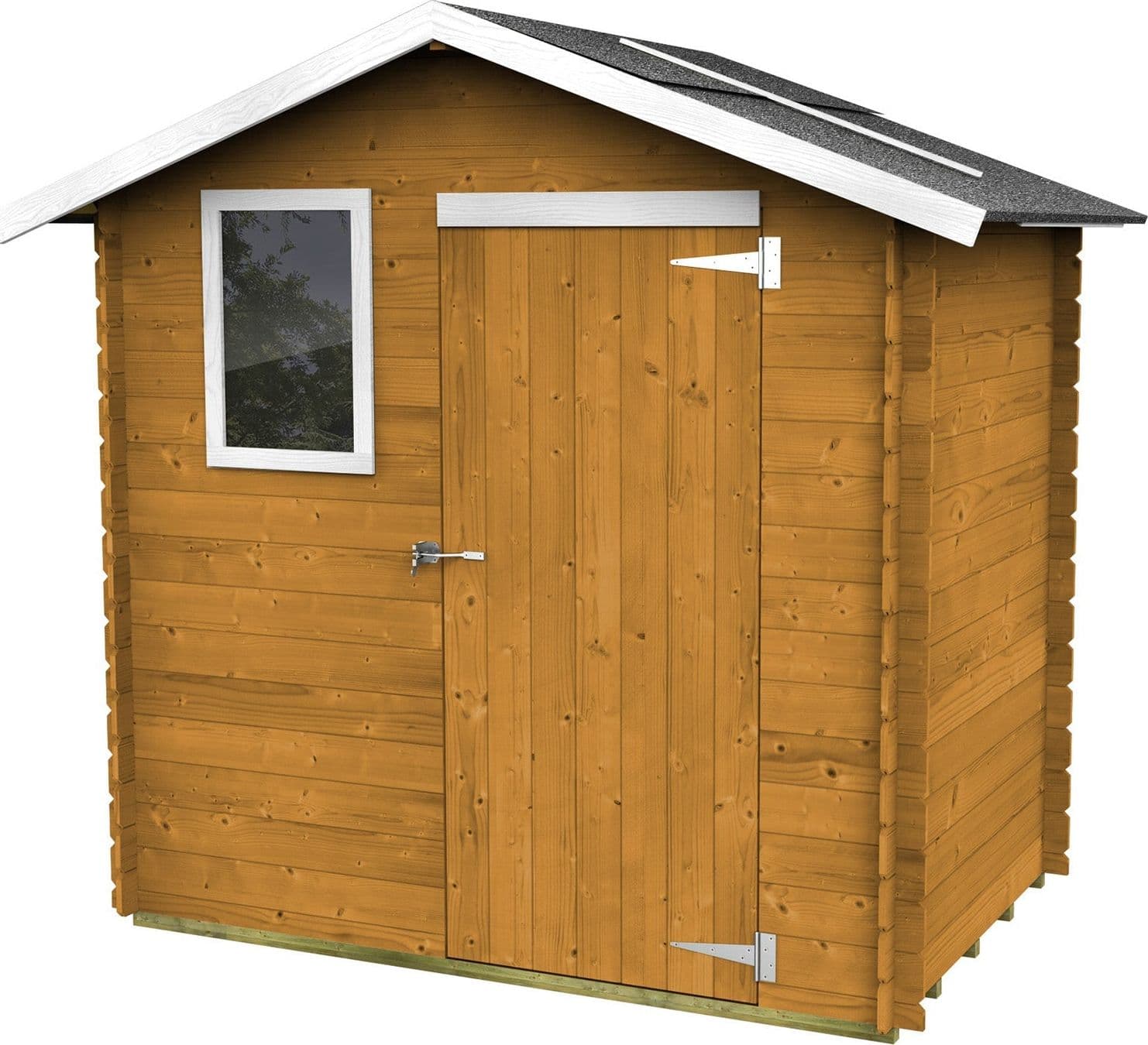 Casetta in legno con porta finestrata deposito da giardino "Made in Italy" 198 x 130 x h 205 cm - 5