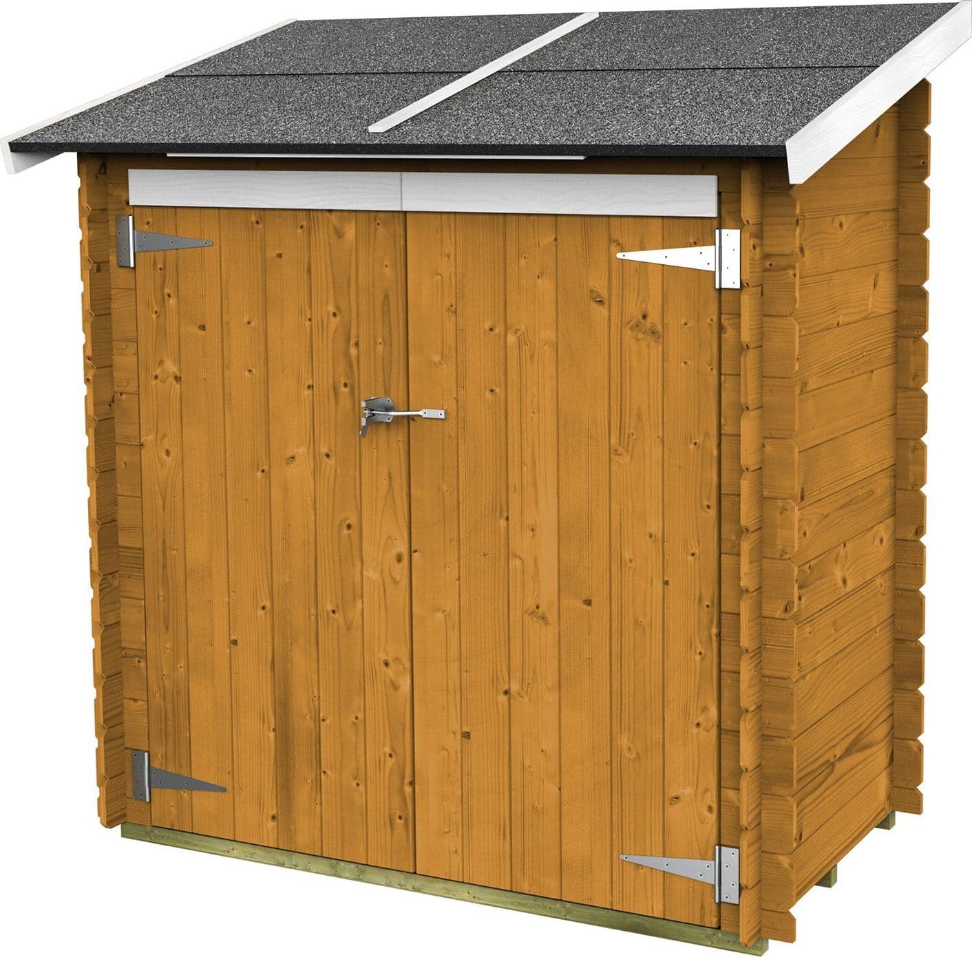 Casetta in legno addossata con doppia porta deposito da giardino "Made in Italy" 155 x 85 x h 165 cm - 4