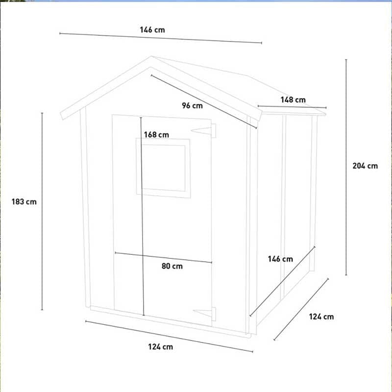 Casetta in legno con porta finestrata deposito da giardino "Made in Italy" - 15