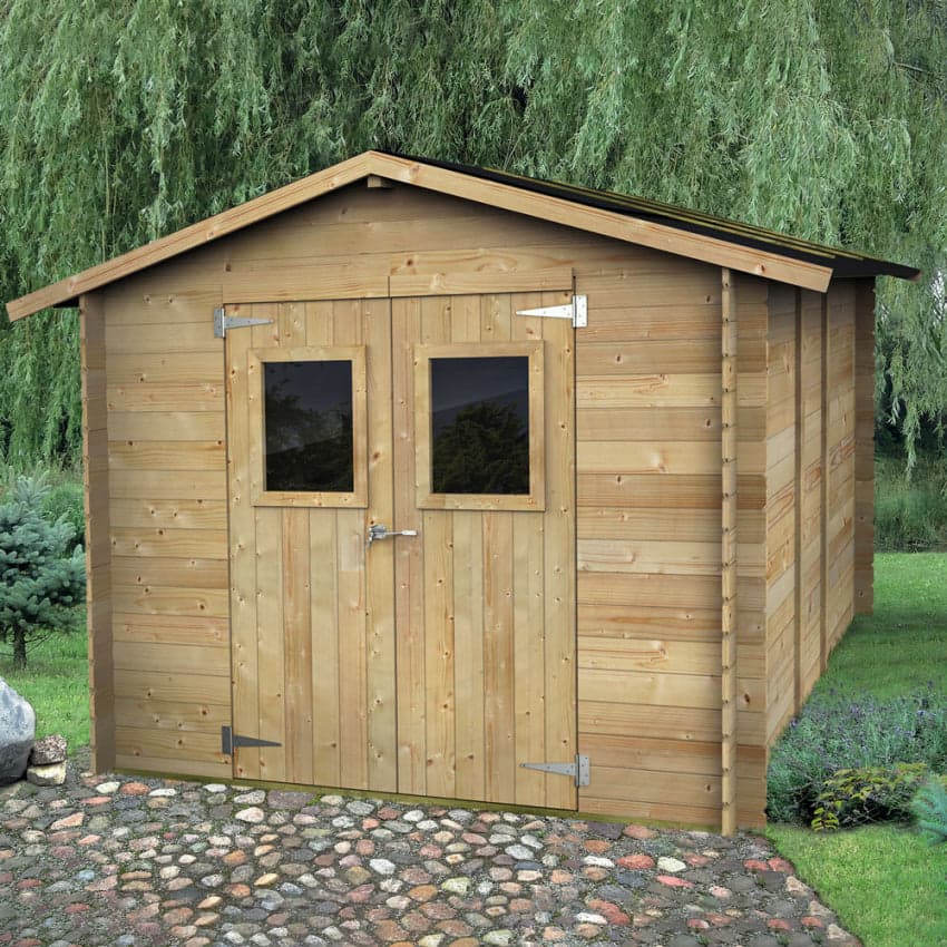 Casetta in legno con porta finestrata deposito da giardino "Made in Italy" - 3