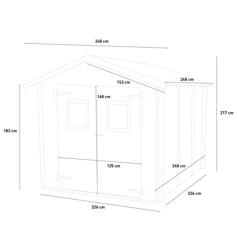 Casetta in legno con porta finestrata deposito da giardino "Made in Italy" - 4