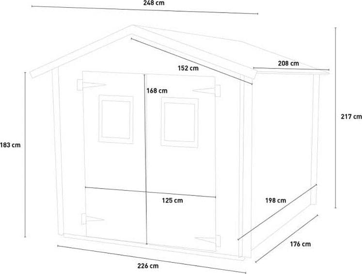Casetta in legno con porta finestrata deposito da giardino "Made in Italy" - 8