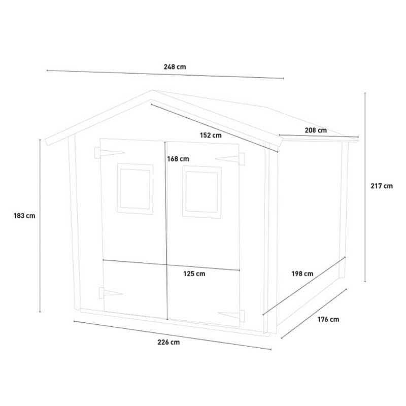 Casetta in legno con porta finestrata deposito da giardino "Made in Italy" - 8